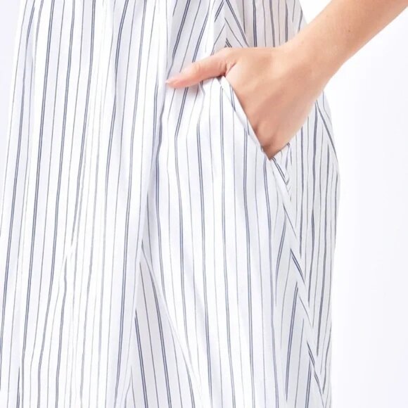 English Factory NWT women’s white striped tie back knit maxi dress sz XS - Picture 3 of 14